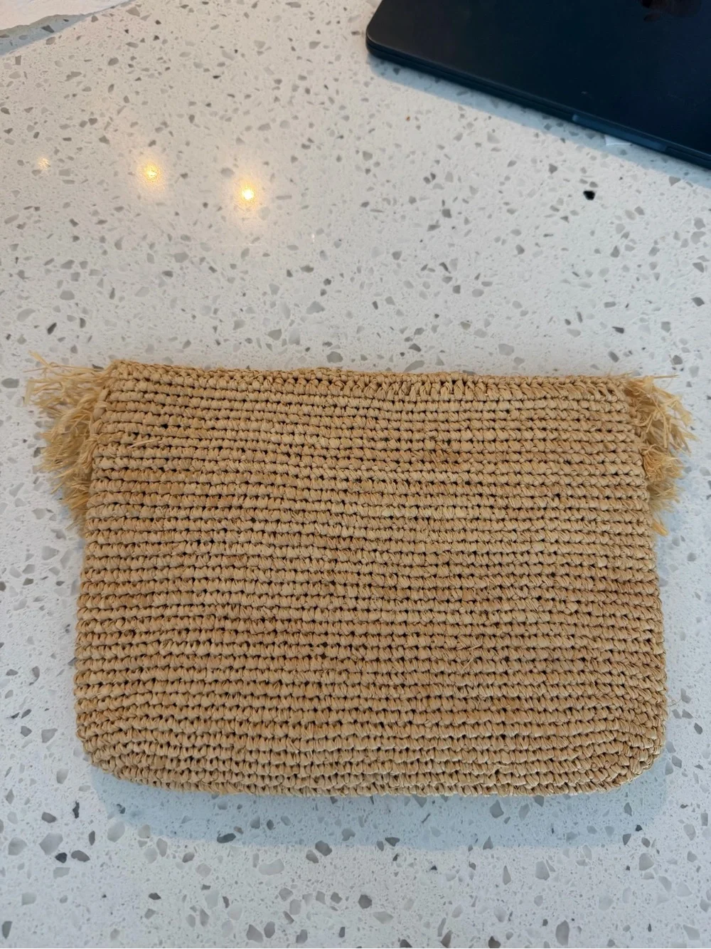 Straw Clutch/Crossbody Natural Rattan